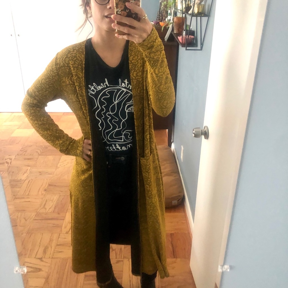 3/$30 | Yellow Gold Sarah duster/cardigan - Picture 3 of 6